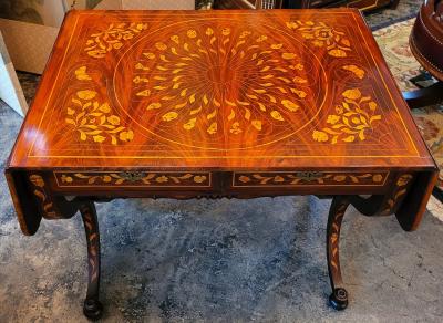 Exceptional 18C Dutch Regency Marquetry Sofa Table