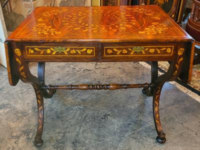 Exceptional 18C Dutch Regency Marquetry Sofa Table