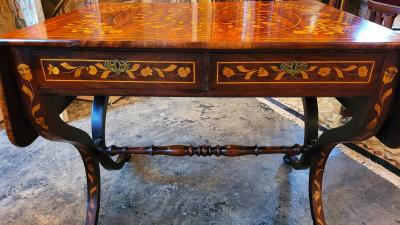 Exceptional 18C Dutch Regency Marquetry Sofa Table