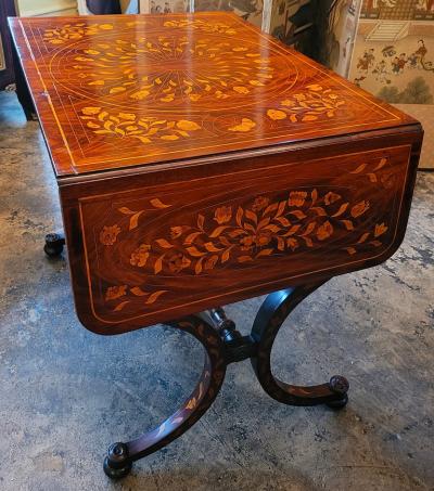 Exceptional 18C Dutch Regency Marquetry Sofa Table