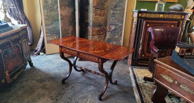 Exceptional 18C Dutch Regency Marquetry Sofa Table