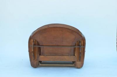 Exceptional Aged Leather French Art Deco Adjustable Club Chair