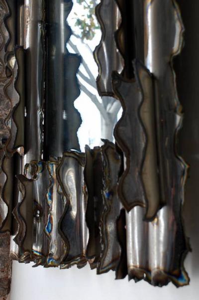 Exceptional American Brutalist Mirror