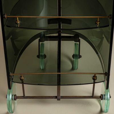 Exceptional Bar Cart attributed to Fontana Arte Mid 20th Century