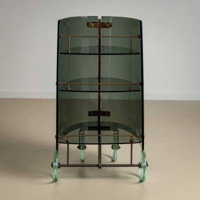 Exceptional Bar Cart attributed to Fontana Arte Mid 20th Century