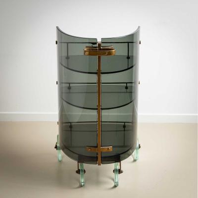 Exceptional Bar Cart attributed to Fontana Arte Mid 20th Century