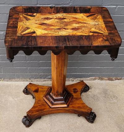 Exceptional British Colonial Specimen Wood Side Table