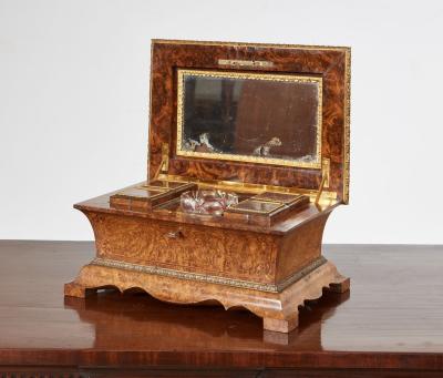 Exceptional Bronze Mounted Burl Caddy