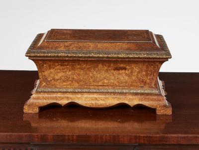 Exceptional Bronze Mounted Burl Caddy