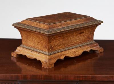 Exceptional Bronze Mounted Burl Caddy