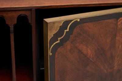 Exceptional Desk in Mahogany Walnut Ebony and Brass Early 20th Century