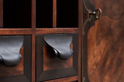 Exceptional Desk in Mahogany Walnut Ebony and Brass Early 20th Century