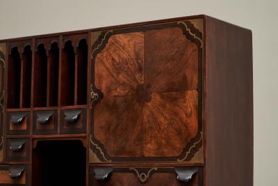 Exceptional Desk in Mahogany Walnut Ebony and Brass Early 20th Century