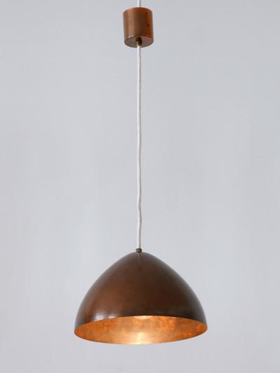 Exceptional Elegant Mid Century Modern Copper Pendant Lamp Finland 1950s