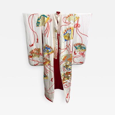 Exceptional Embroidered Vintage Japanese Ceremonial Kimono