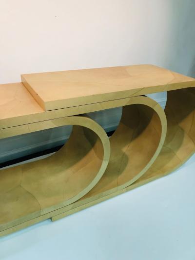 Exceptional Faux Animal Skin Console in the Manner of Karl Springer
