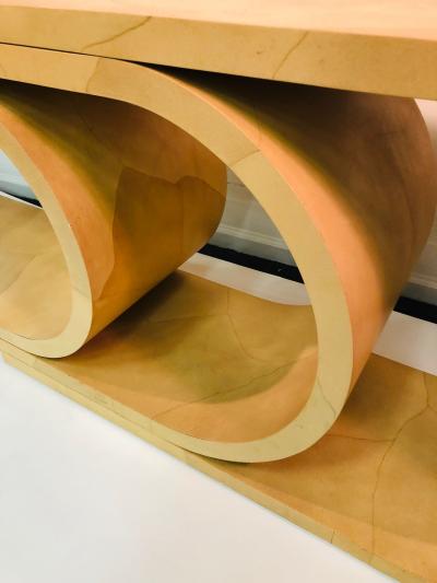 Exceptional Faux Animal Skin Console in the Manner of Karl Springer