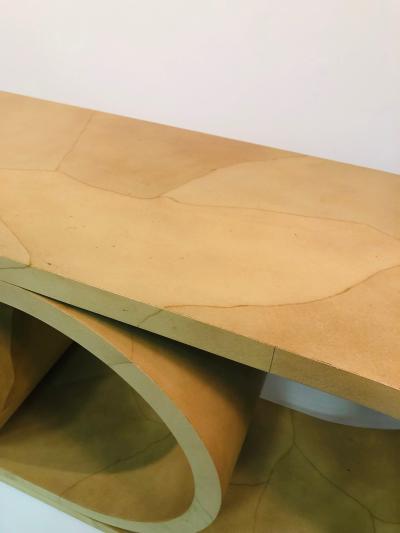 Exceptional Faux Animal Skin Console in the Manner of Karl Springer