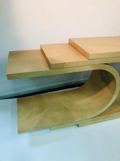Exceptional Faux Animal Skin Console in the Manner of Karl Springer