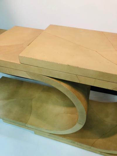 Exceptional Faux Animal Skin Console in the Manner of Karl Springer