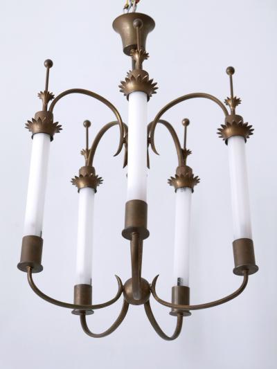 Exceptional Five Flamed Art Deco Chandelier or Ceiling Lamp Germany 1930s