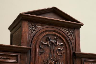 Exceptional Flemish Treasure Cabinet in Carved Oak Late 19th Century