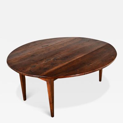 Exceptional French Oval Walnut Drop Leaf Dining Table