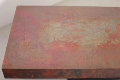 Exceptional Huge and Very Rare Copper Coffee Table by Bernhard Rohne