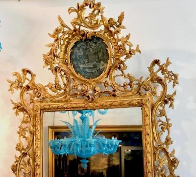 Exceptional Italian 18 Century Carved Gilt Wood Mirror Tuscany 1740