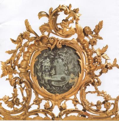 Exceptional Italian 18 Century Carved Gilt Wood Mirror Tuscany 1740