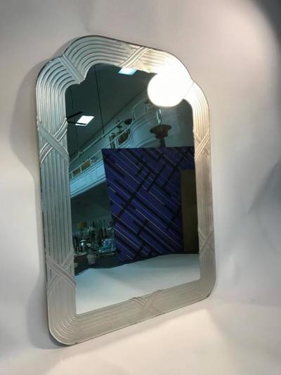 Exceptional Italian Etched Glass Wall Mirror in the Style Lupi Cristal Luxo