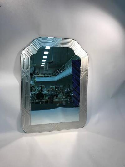 Exceptional Italian Etched Glass Wall Mirror in the Style Lupi Cristal Luxo