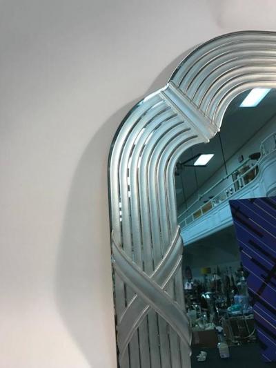Exceptional Italian Etched Glass Wall Mirror in the Style Lupi Cristal Luxo