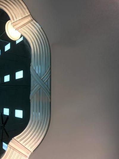 Exceptional Italian Etched Glass Wall Mirror in the Style Lupi Cristal Luxo