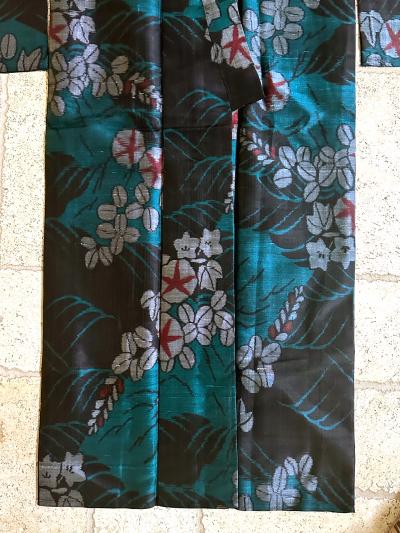 Exceptional Japanese Summer Asa Hitoe Weft Ikat Kimono Provenance