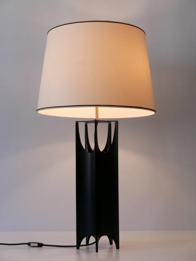 Exceptional Large Mid Century Modern Brutalist Table Lamp Italy 1960s