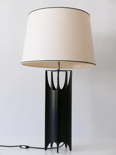 Exceptional Large Mid Century Modern Brutalist Table Lamp Italy 1960s