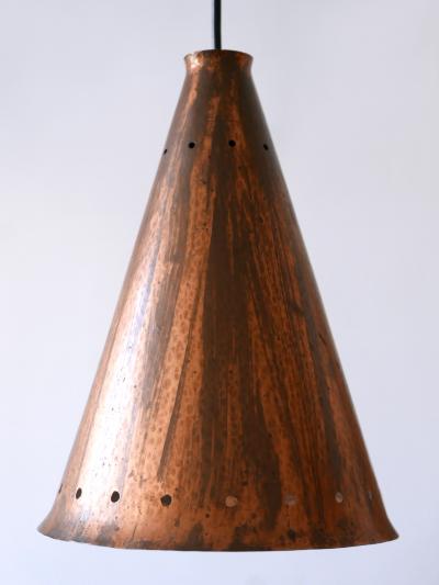 Exceptional Large Mid Century Modern Copper Pendant Lamp Scandinavia 1950s