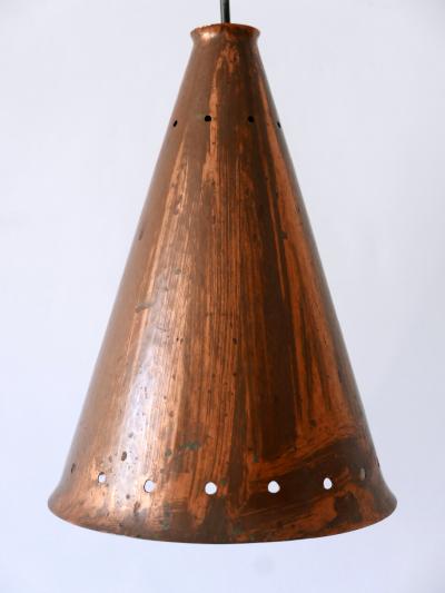 Exceptional Large Mid Century Modern Copper Pendant Lamp Scandinavia 1950s