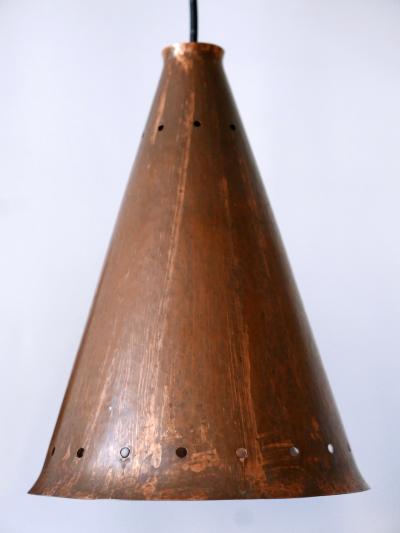 Exceptional Large Mid Century Modern Copper Pendant Lamp Scandinavia 1950s