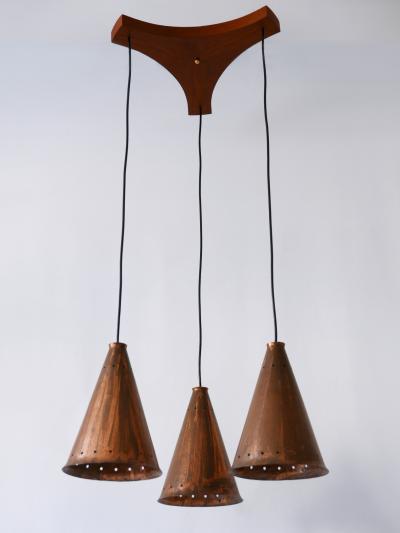 Exceptional Large Mid Century Modern Copper Pendant Lamp Scandinavia 1950s