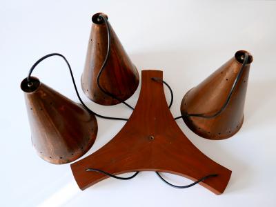 Exceptional Large Mid Century Modern Copper Pendant Lamp Scandinavia 1950s