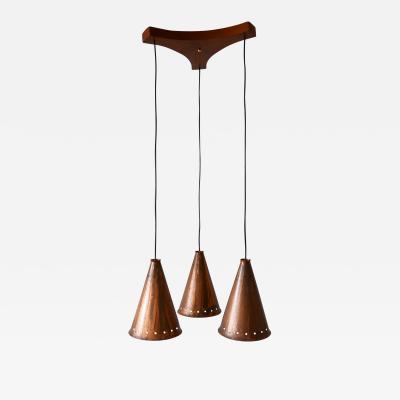 Exceptional Large Mid Century Modern Copper Pendant Lamp Scandinavia 1950s
