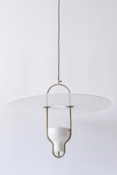Exceptional Large Mid Century Modern Ufo Pendant Lamp Italy 1960s