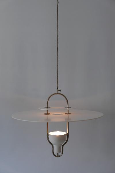 Exceptional Large Mid Century Modern Ufo Pendant Lamp Italy 1960s