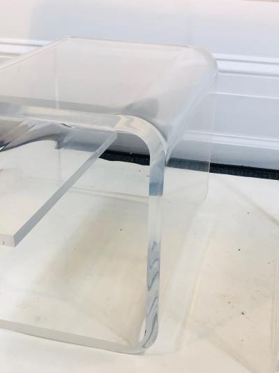 Exceptional Lucite Bench with Greek Key Design