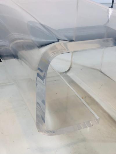 Exceptional Lucite Bench with Greek Key Design