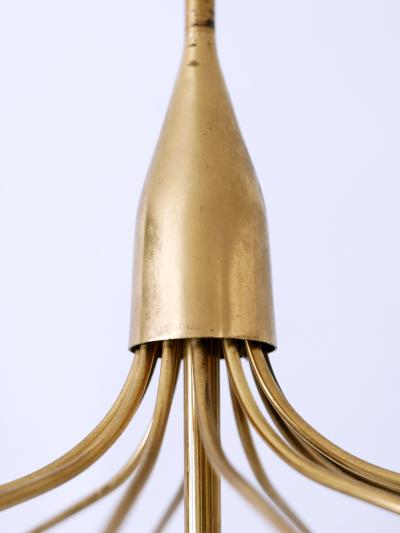 Exceptional Mid Century Modern Nine Flamed Chandelier or Pendant Lamp 1950s