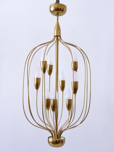 Exceptional Mid Century Modern Nine Flamed Chandelier or Pendant Lamp 1950s