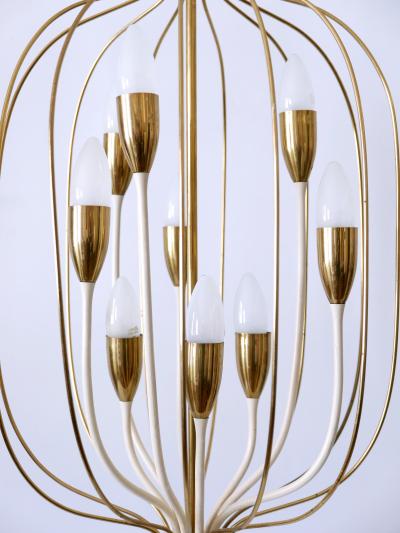 Exceptional Mid Century Modern Nine Flamed Chandelier or Pendant Lamp 1950s